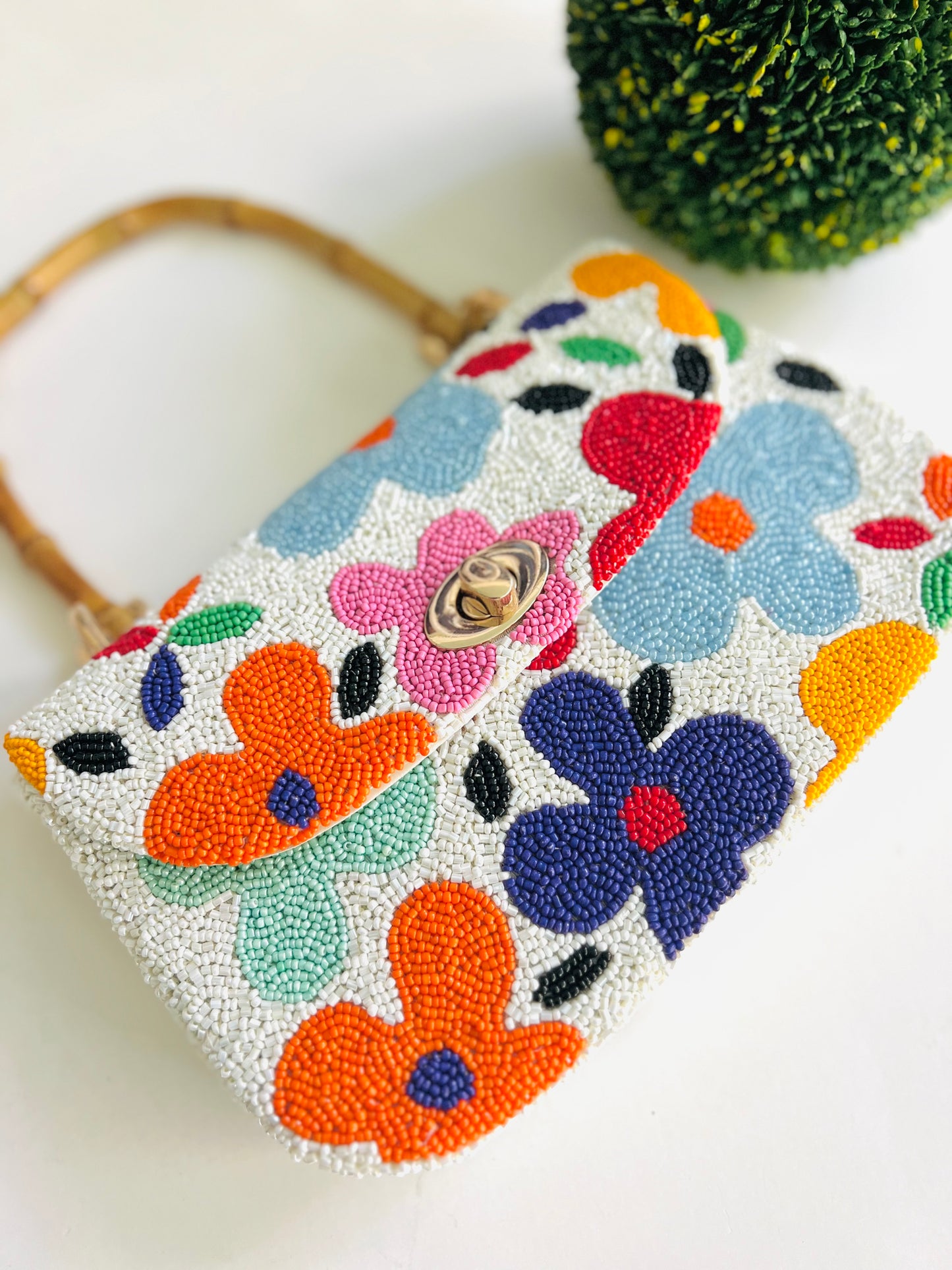 Flower Power Beaded Purse