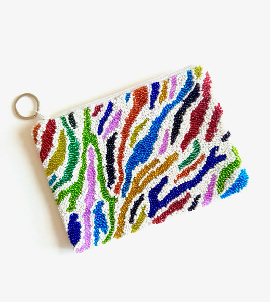 Rainbow Zebra Accessory Pouch