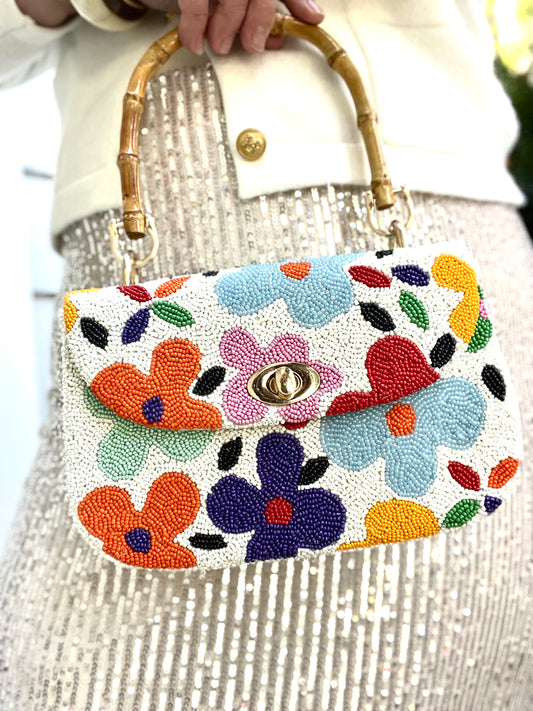 Flower Power Beaded Purse