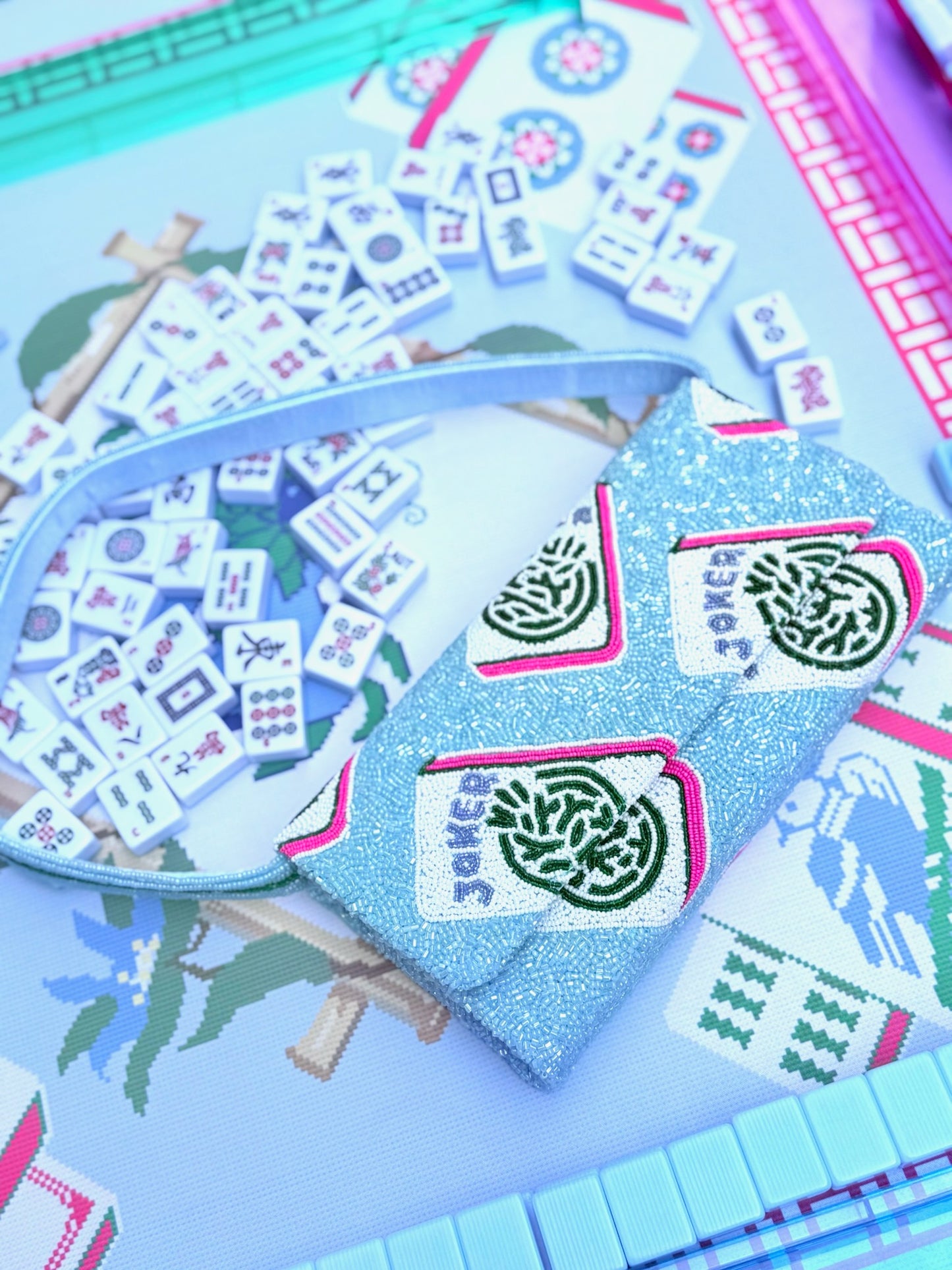 Cushioned Mahjong Mat for Card Table