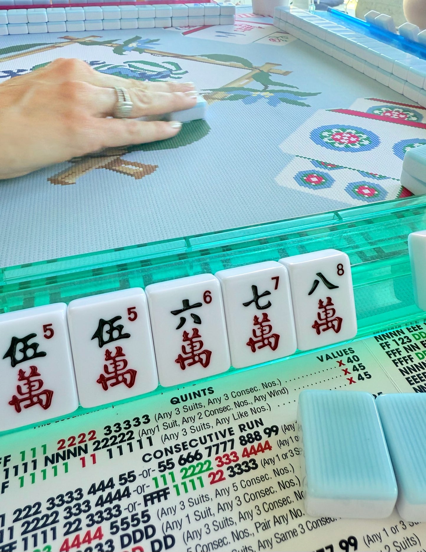 Cushioned Mahjong Mat for Card Table