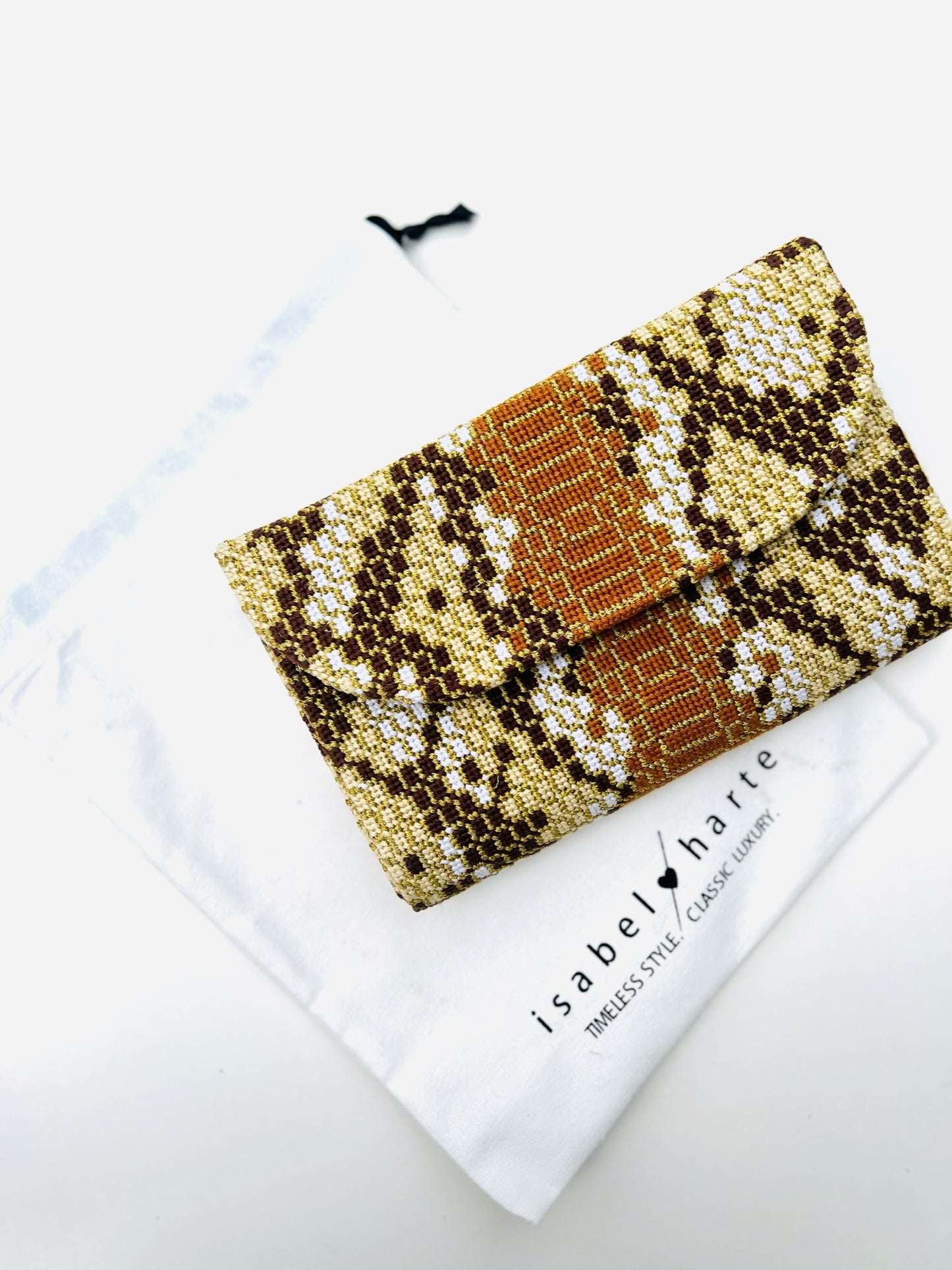 Faux Snakeskin Needlepoint Foldover Clutch