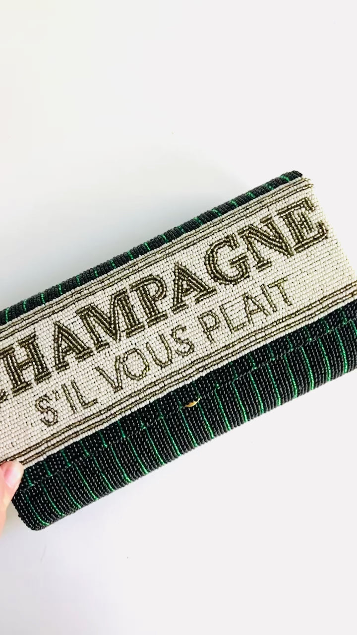 Champagne S'il Vous Plait Beaded Clutch – Isabel Harte